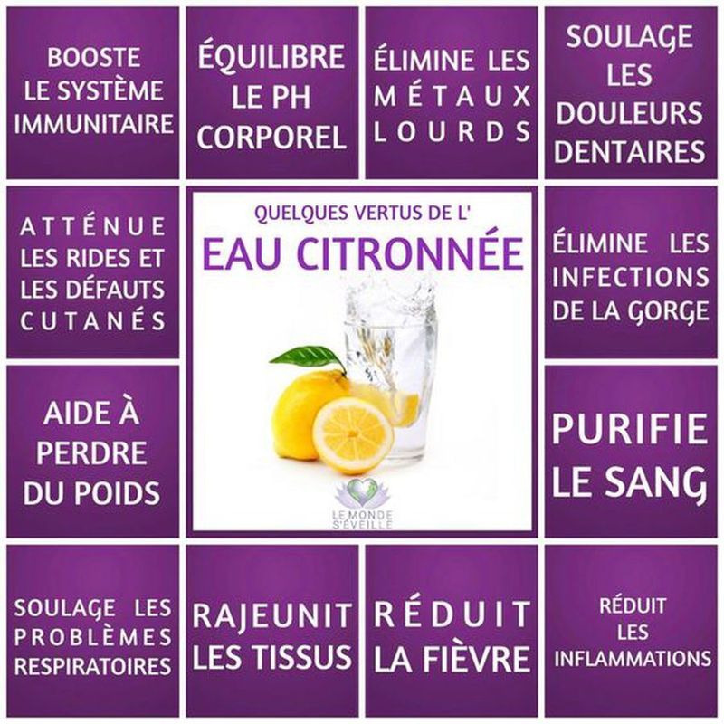 les bienfaits de eau citronnee