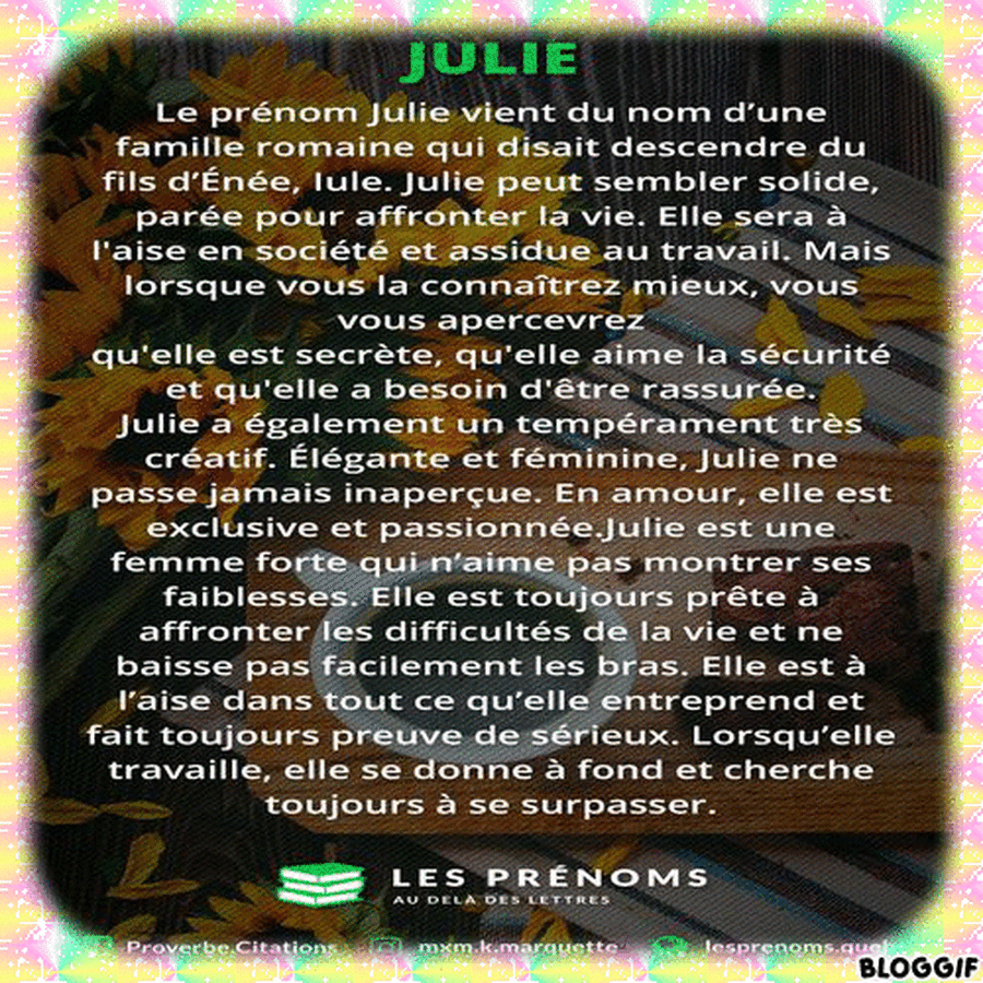 Signification du prénom Julie.