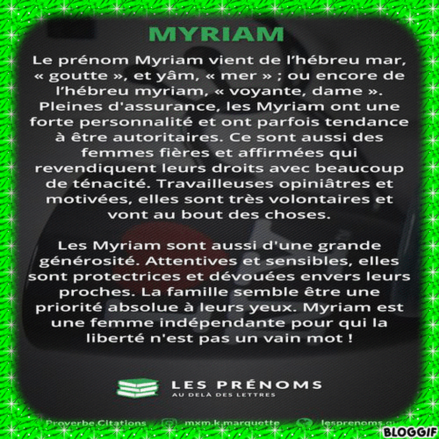signification du prenom myriam