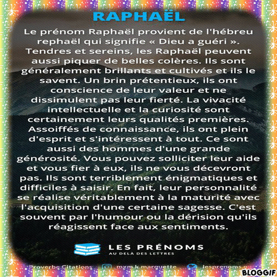 Signification du pr nom Raphael