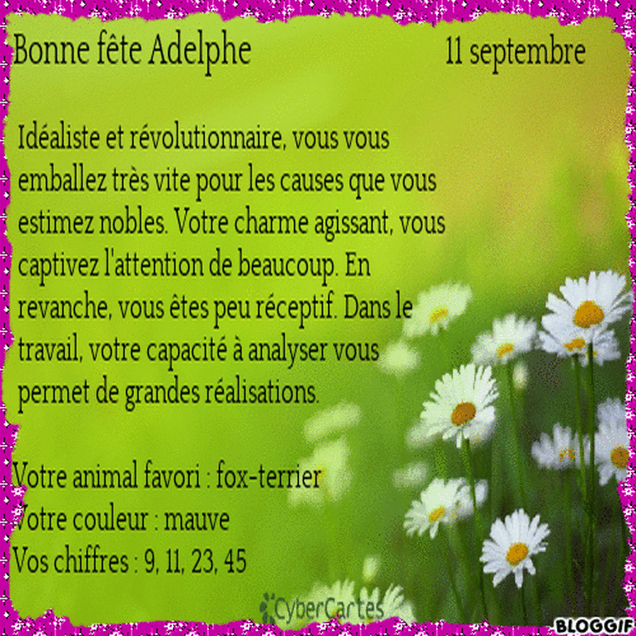 " Prénom à Féter et Ephémérides du Jour " - Page 12 Befe2ac5f009f8a4b7066b5a1780b888