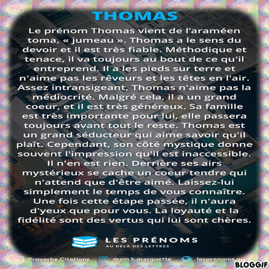 Signification du pr nom Thomas