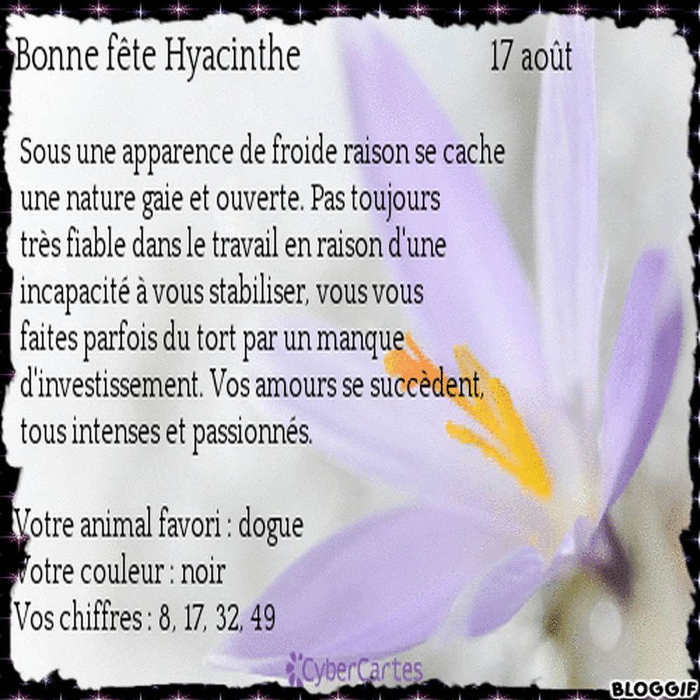 Signification du prénom Hyacinthe..